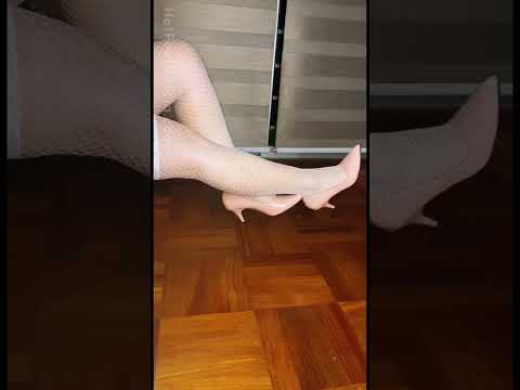 High Heels White Stockings Dominatrix Tease 🤍🤍