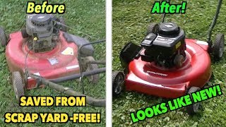 SAVING A~FREE~ Mower from the Scrap Yard! Ugly Broken to Looking New!