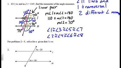 Unit 3 Lesson 2-1 Properties of Parallel Lines