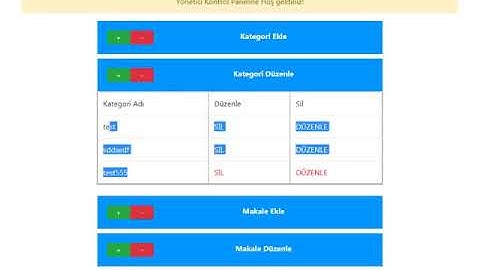 8- ASP.NET Web Forms Responsive Site Yapımı - Admin Panel Kategori Silme Düzenleme  -1
