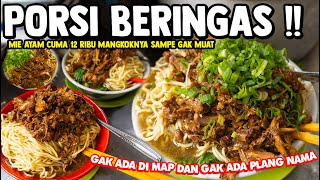 MIE AYAM GEROBAKAN 12 RIBU PORSINYA BERINGAS BANGET SAMPE GAK MUAT DI MANGKOK !!