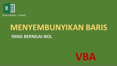 VBA menyembunyikan baris bernilai nol