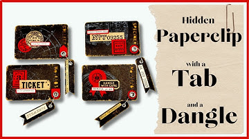 GRUNGY HIDDEN PAPERCLIP TABS WITH A DANGLE - @timholtz #papercraft #junkjournalideas #scrapbooking