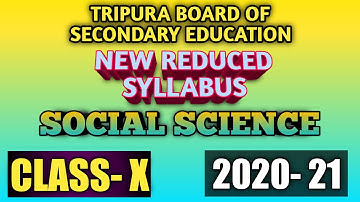 Social Science reduced syllabus class 10  -2020-21 TBSE| SST reduced syllabus class10 Tripura Board