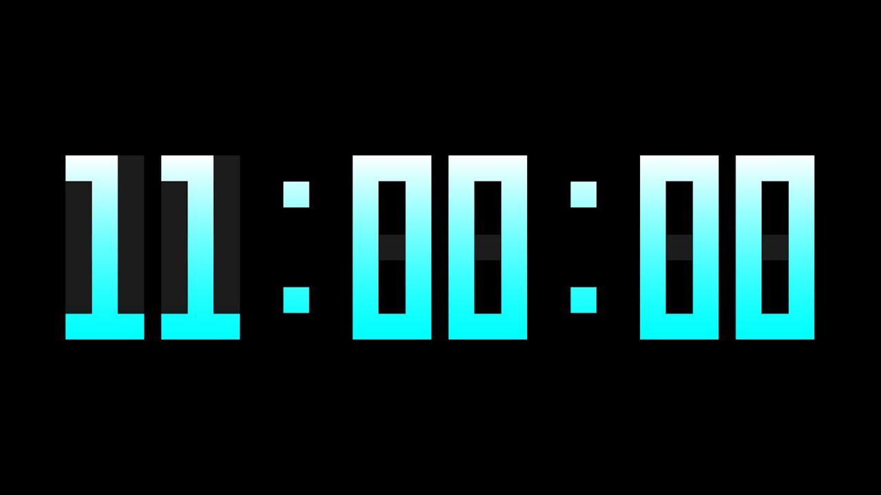 11 Hour Countdown Timer with Alarm & Chapters - Digital Display - Blue ...