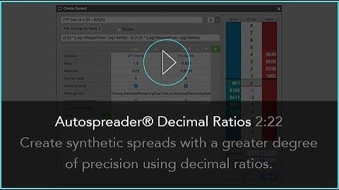 Autospreader® Decimal Ratios | TT® Futures Spread Trading Platform