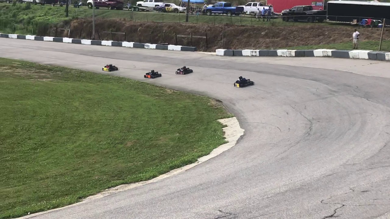 May 24, 2020 Jasper Speedway Jr. Kart 2nd Heat Race. Winner Luke Uptain