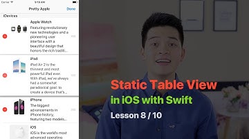 UITableView Pt 8/10  CREATE STATIC UITABLEVIEW AND UITABLEVIEWCONTROLLER
