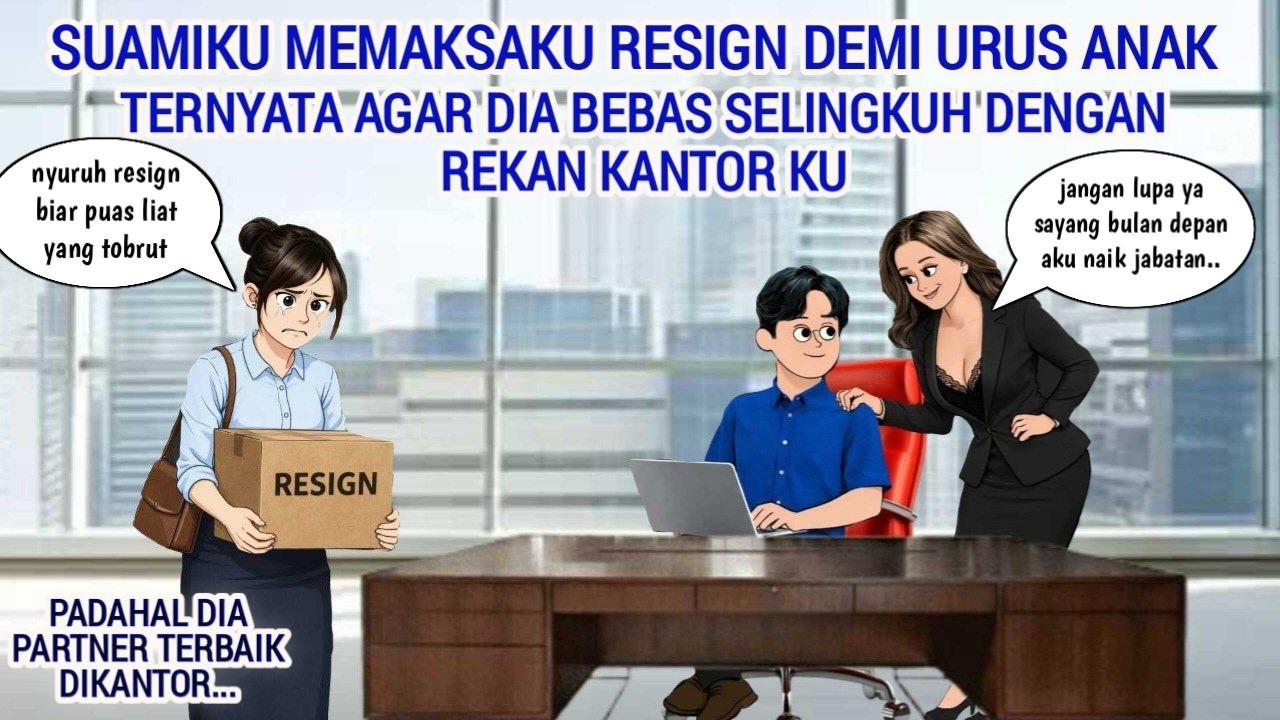 SUAMIKU MEMAKSA RESIGN DEMI URUS ANAK, TERNYATA AGAR DIA BEBAS SELINGKUH DENGAN REKAN SEKANTORKU