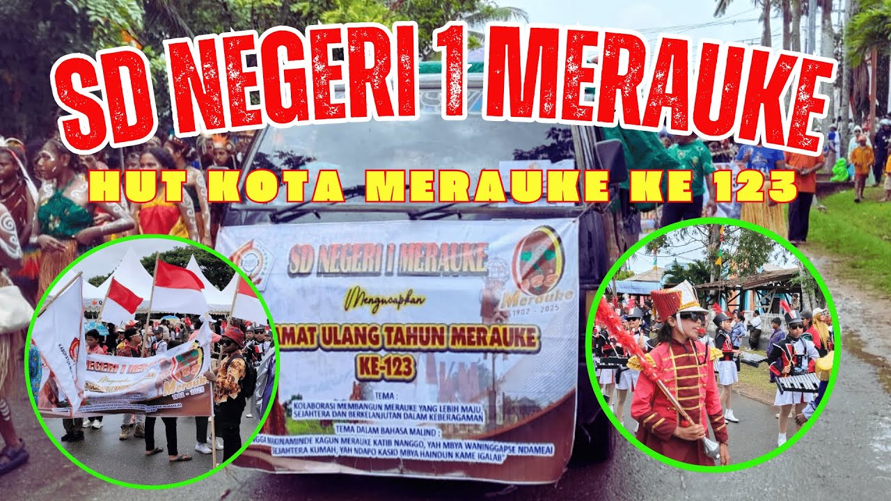 Drumband SDN1 MERAUKE dalam HUT KOTA MERAUKE ke 123