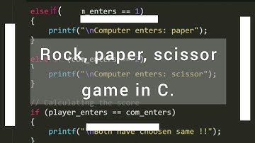 Rock, paper, scissor game | [C TUTORIAL]