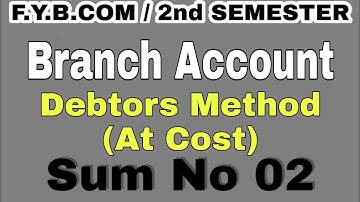 Q2 #Branch_Accounts #fybcom #2nd_semester#mumbai_university  #idol @IMRAN SIR Account ki class