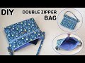 DIY DOUBLE ZIPPER SHOULDER BAG / tote bag / sewing tutorial [Tendersmile Handmade]