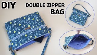 DIY DOUBLE ZIPPER SHOULDER BAG / tote bag / sewing tutorial [Tendersmile Handmade]