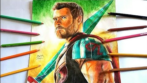 Drawing Thor from Thor: Ragnarok Time Lapse
