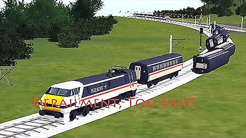 Inter City Class 91 in Airport Got Derailment Because Too Fast - Train Sim