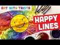 Happy kindergarten line painting art tutorial  art with trista