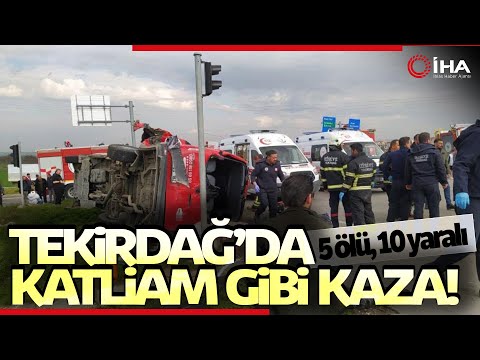 Tekirdağ'da Trafik Kazası, Tır Yolcu Minibüsüne Çarptı, Ölü ve Yaralılar Var