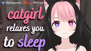 catgirl relaxes you to sleep (F4A) [head scratchies] [soft spoken] [soft breathing] [asmr roleplay]