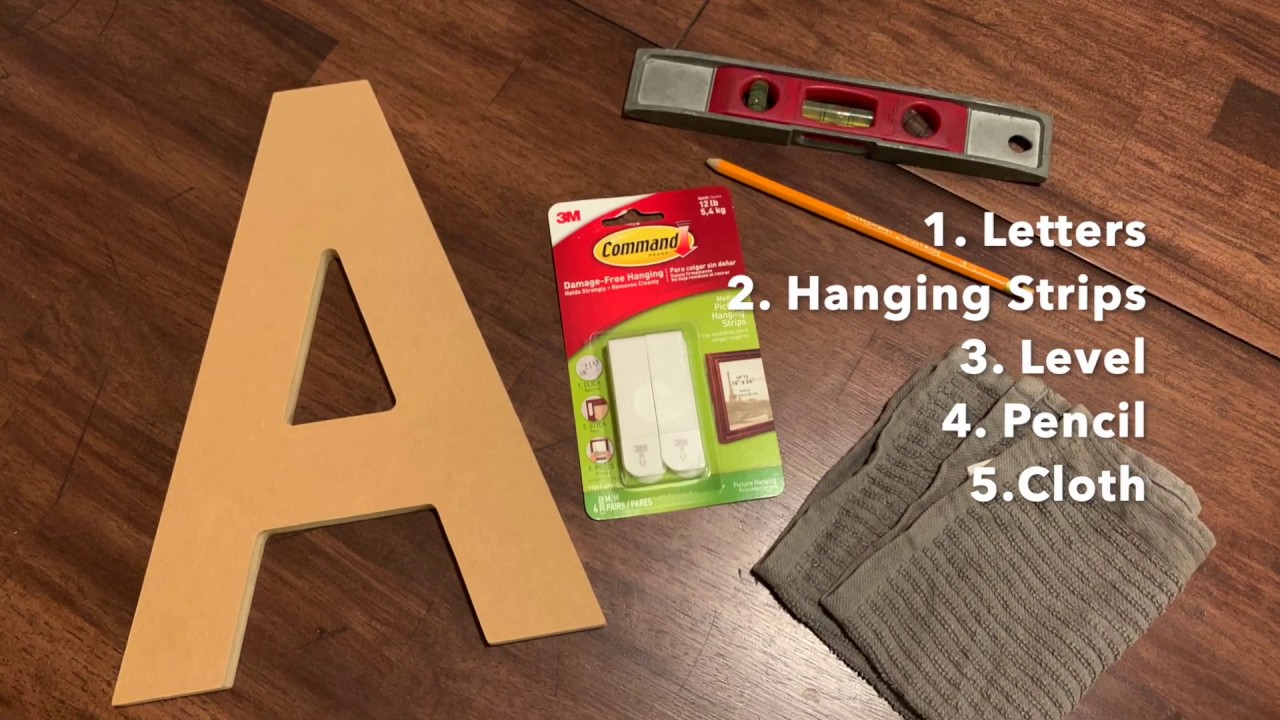 How to Hang Wooden Letters with Hanging Strips 