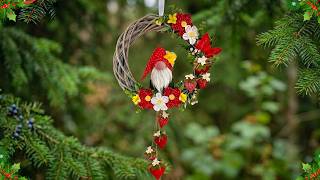 DIY New Economical Christmas Wreath Idea From Scrap Fabric | DIY Christmas Craft idea 155🎄