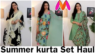 Myntra Kurta set haul | Summer cotton Kurta sets from Myntra 2024 | Myntra try on haul #myntrahaul