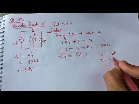 Kirchhoff's Current Law Solution (Alexander Example 2 7)