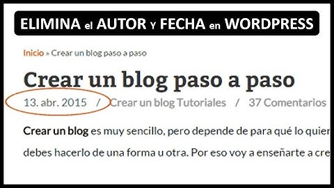 ELIMINAR la FECHA Y AUTOR en Entradas Y Posts en WORDPRESS en 2025 ⚠️ Quitar fecha y autor Wordpress