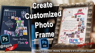 Wedding Anniversary Customized Photo Frame in Photoshop | with Free PSD screenshot 1
