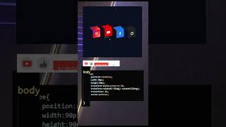 3D Social Media Cubes Animation with HTML CSS 🚀 #shorts  #coding#htmlcssjavascript