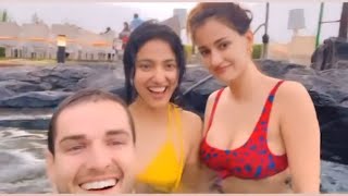 Disha Patani Enjoy In Pool With Her Friend & Sister Goa Disha Patani Bikini Videos Dishapatani