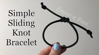 Adjustable sliding knot bracelet - double slider. Resimi