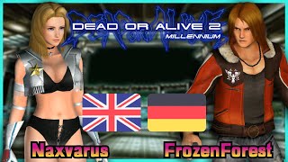 Dead or Alive 2 Millennium || Naxvarus 🇬🇧 VS 🇩🇪 FrozenForest || FLYCAST FIGHTCADE 2