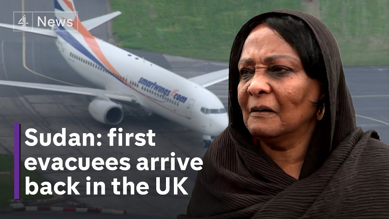 The first British evacuation flights arrive from Sudan as the ceasefire continues