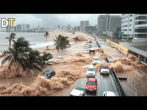 Hurricane Erick Devastated Mexico today! Huge Waves,Floods and Brutal Storms in Oaxaca!