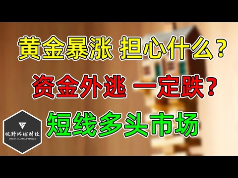 美股 市场担心什么？黄金暴涨！股市资金外逃，一定跌？短期多头市场！JNJ提高赔偿，获提振。