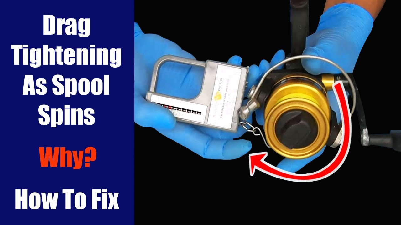 Spinning reel drag TIGHTENING as spool turns - How to fix - Fishing Reel  Repair 