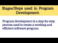 Stages of program development