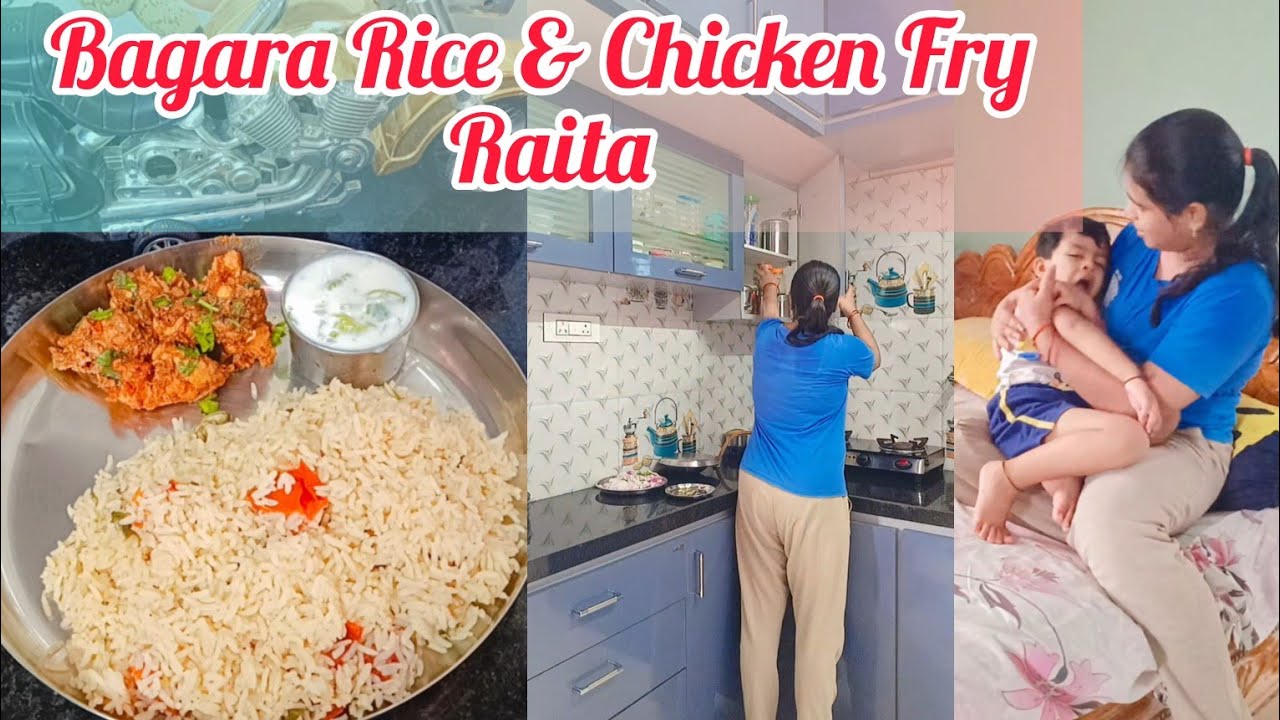 Bagara Rice, Chicken Fry With Raita😋 || Daily Vlog || Trending Video ...