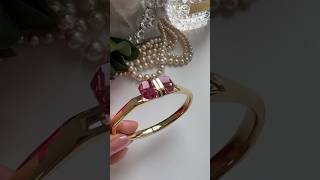 Браслет на магнитной застежке с розовым камнем ч.2 #винтаж #винтажныеукрашения #украшения #jewelry