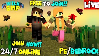 Minecraft Public SMP - Free to Join ! | Wilk SMP | Bedrock + PE SMP | Minecraft LIVE 🔴