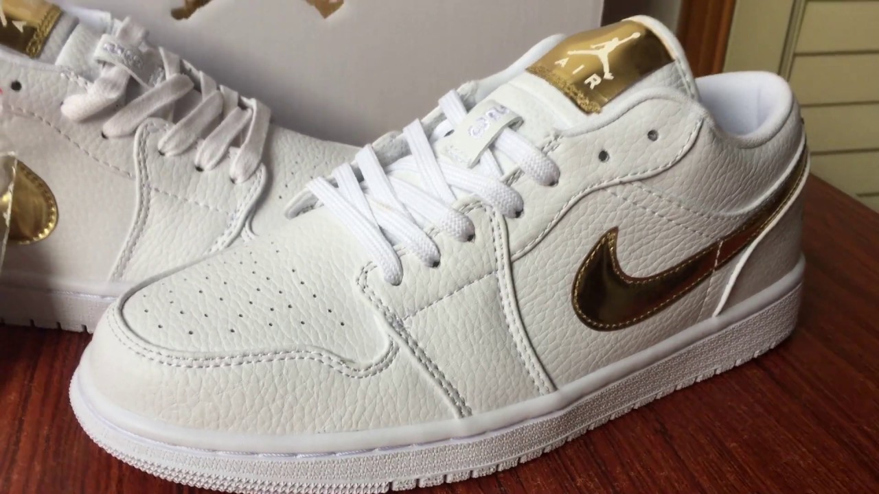 Air Jordan 1 Low White Metallic Gold Online