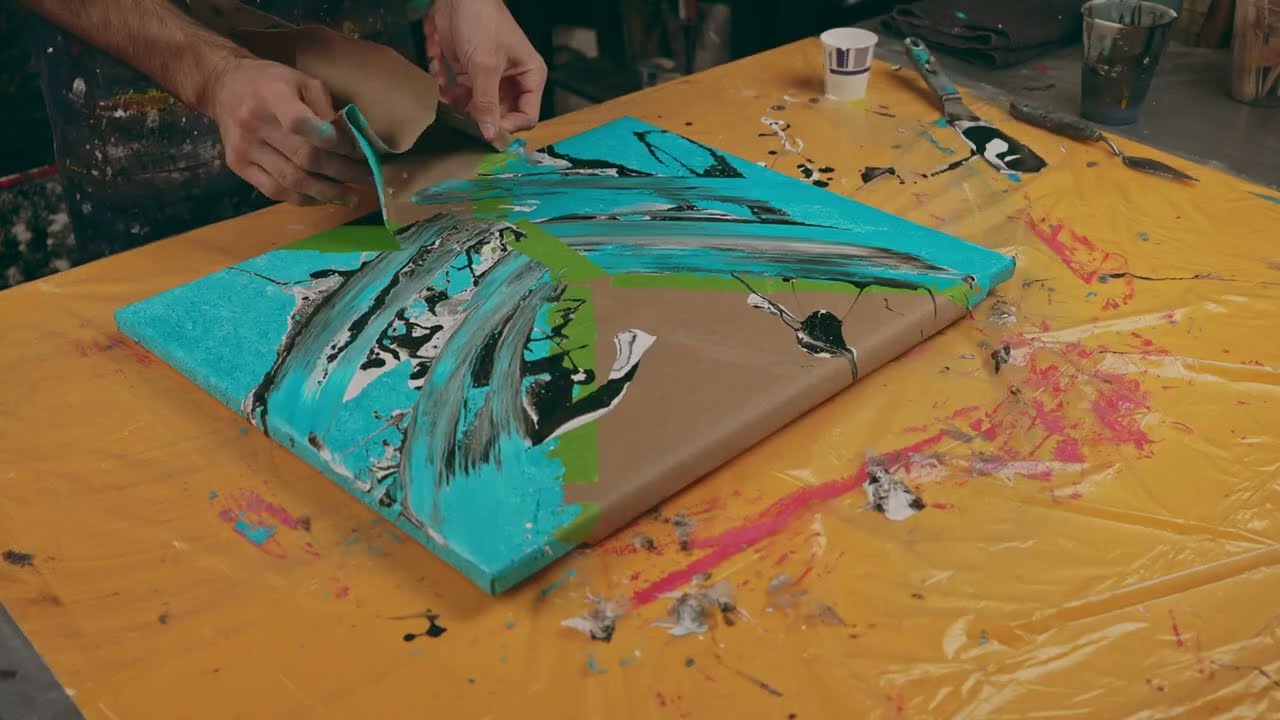 Using frog tape to mask out my shapes