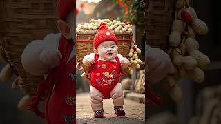 Chubby Cheeks & Peanut Treats!🥜👶#shorts