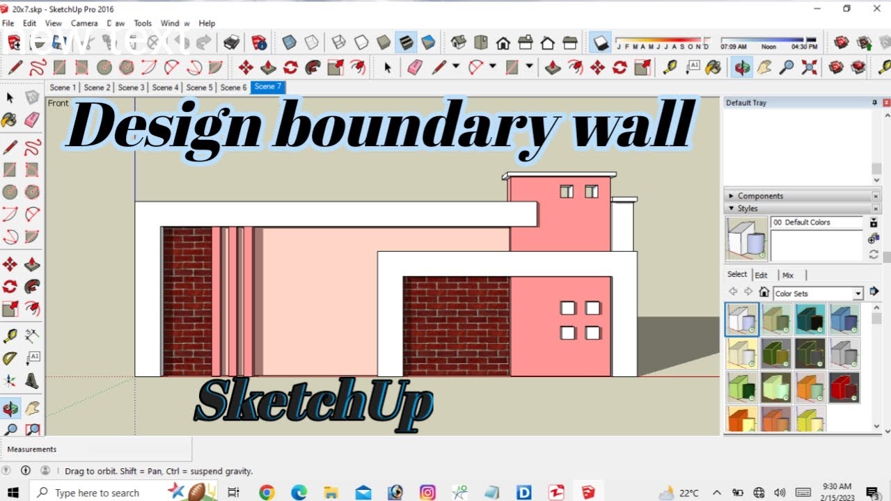 How to Create boundary wall SketchUp 20x7 YouTube