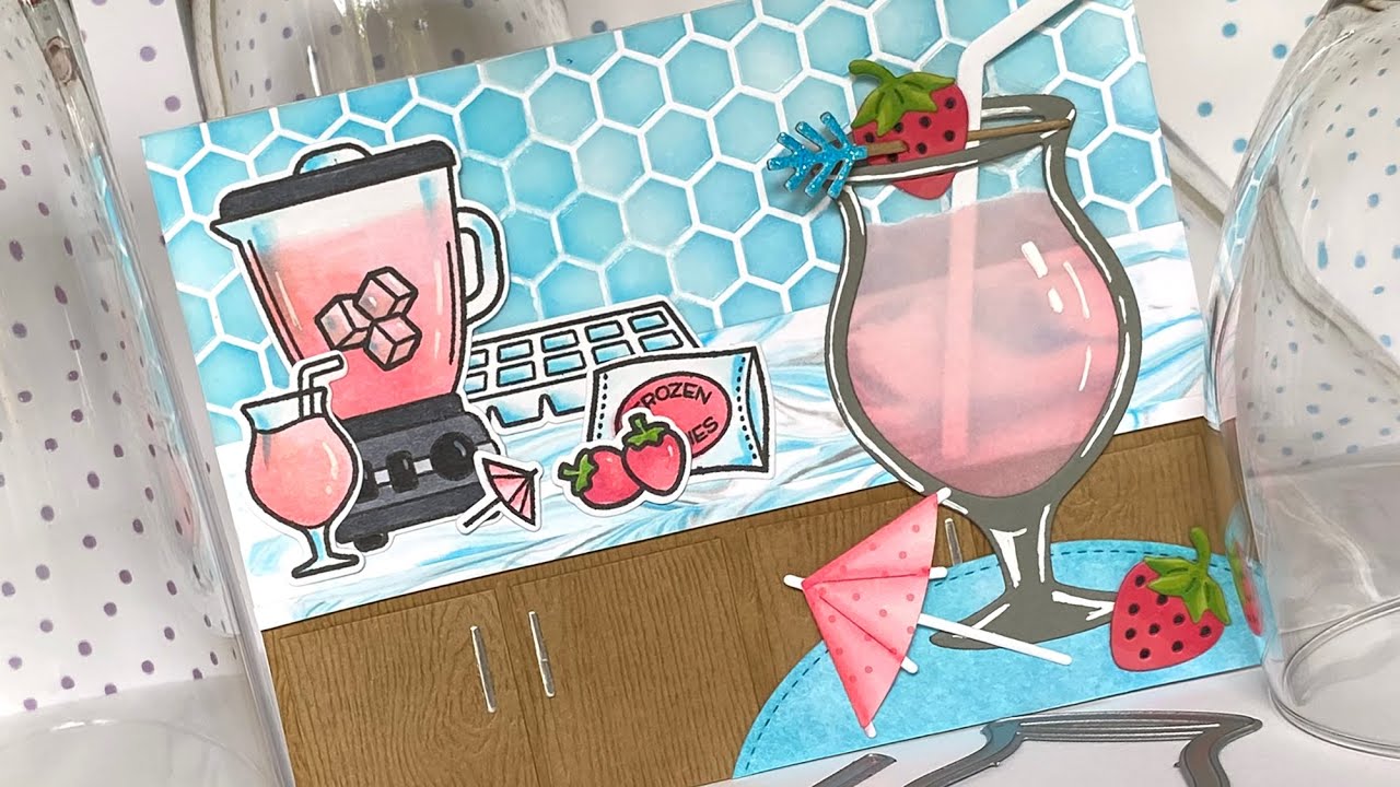 Using mixed media techniques on a card with Kara