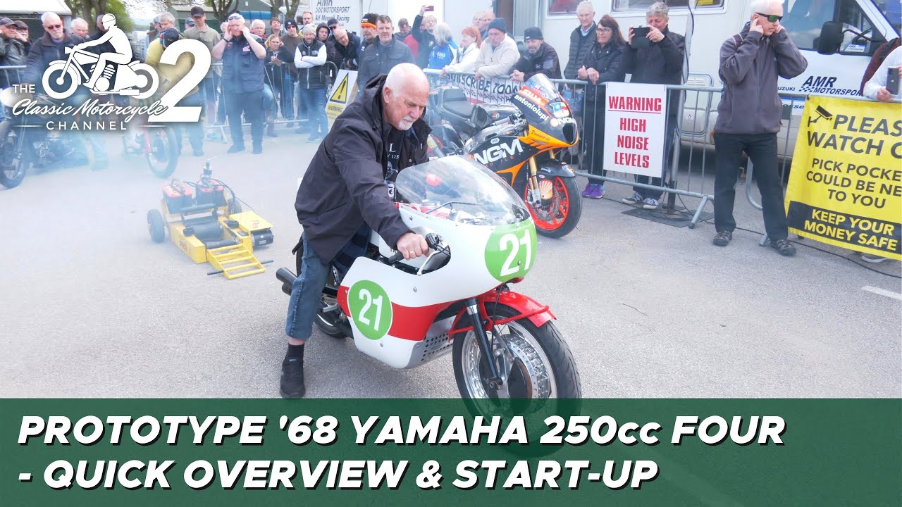 1968 Yamaha prototype four cylinder 250cc race bike – start-up