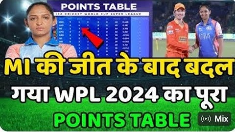 wpl 2024 today points table ।mi vs gg after match points table ।wpl 2024