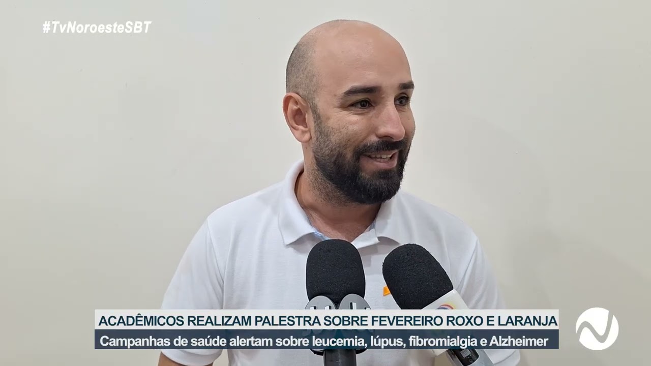 ACADÊMICOS REALIZAM PALESTRA SOBRE FEVEREIRO LARANJA E FEVEREIRO ROXO