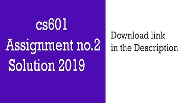 cs601 Assignment no 2 solution 2019 (Data Communication)